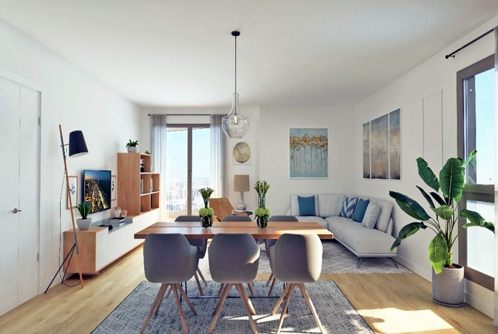 nowoczesny salon w ekskluzywnym apartamencie do sprzedaży Hiszpania (Malaga)