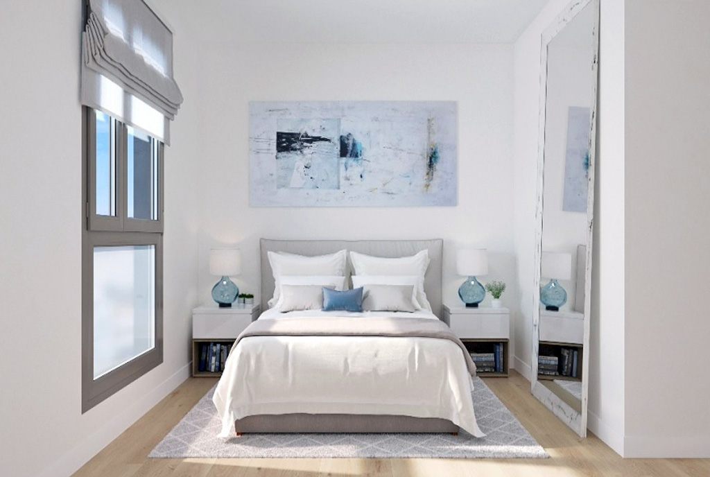 elegancka sypialnia w ekskluzywnym apartamencie na sprzedaż Hiszpania (Malaga)