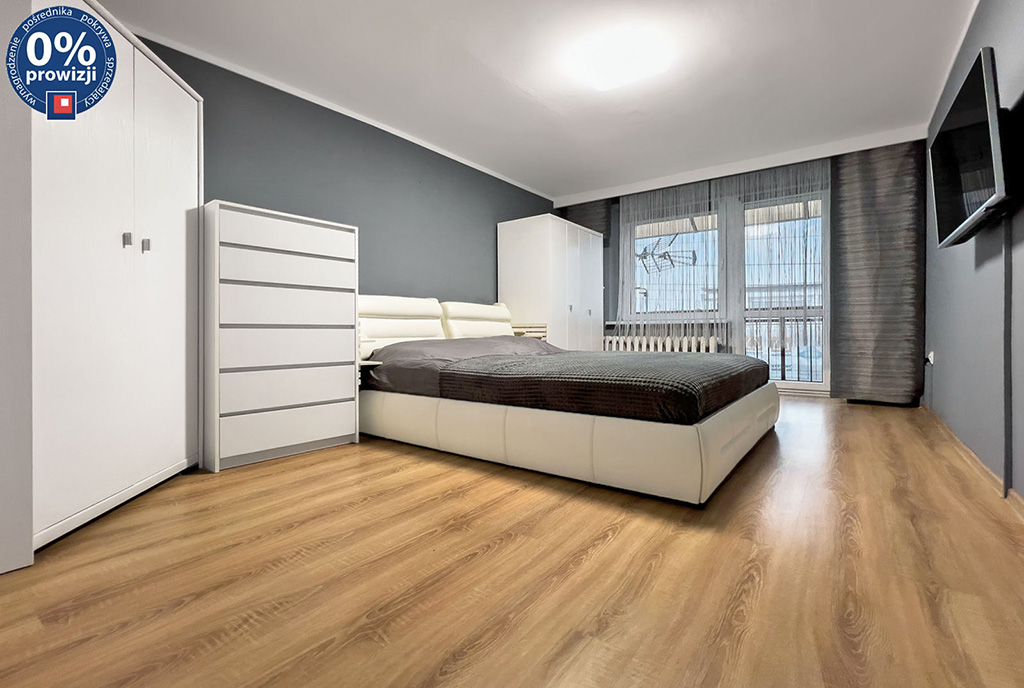 elegancka sypialnia w ekskluzywnym apartamencie na sprzedaż Katowice (okolice)