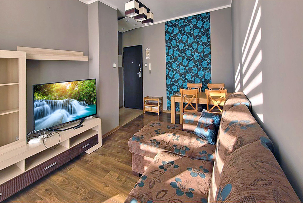 imponujący salon w ekskluzywnym apartamencie do wynajęcia Gdańsk