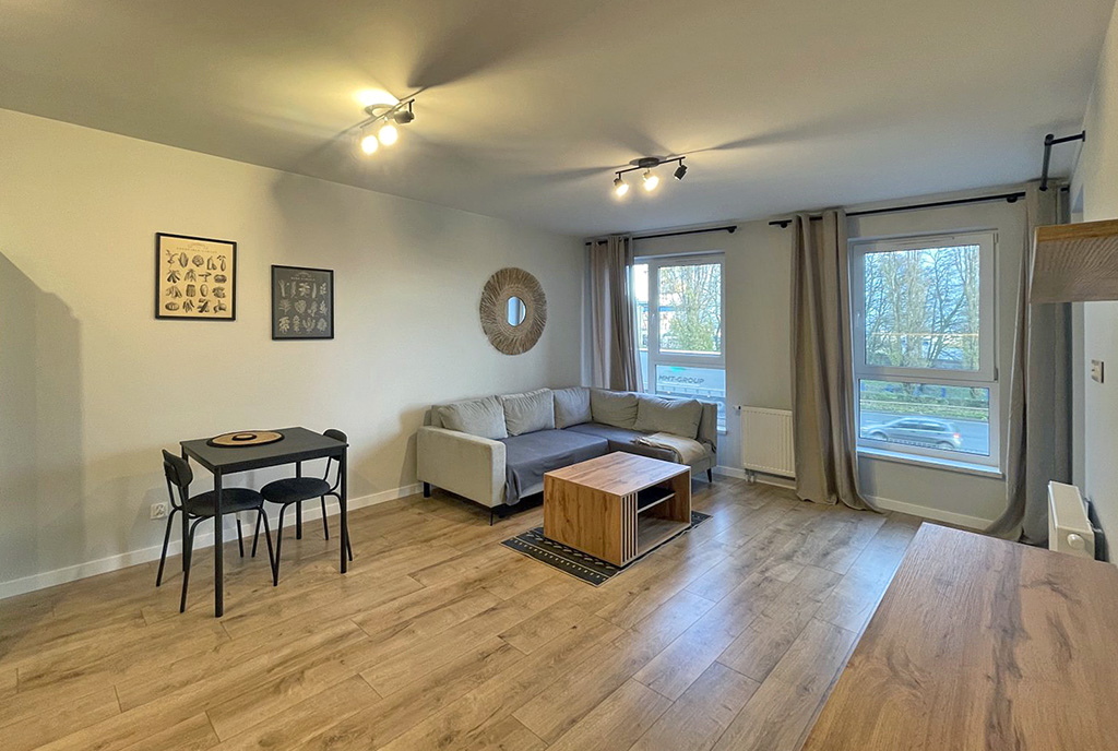 druga strona pokoju gościnnego w luksusowym apartamencie do wynajmu Szczecin
