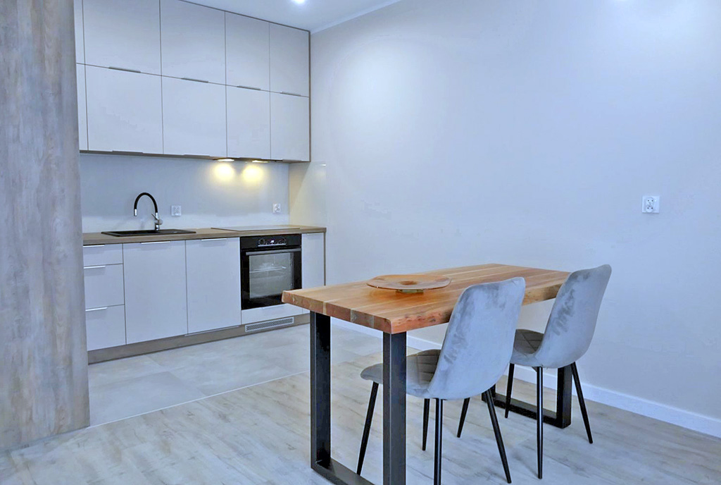 minimalistyczna kuchnia w luksusowym apartamencie do sprzedaży Elbląg