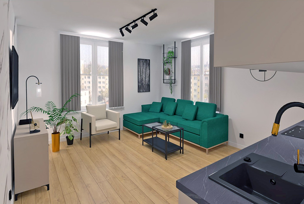 zaprojektowane zgodnie z najnowszymi trendami wnętrze ekskluzywnego apartamentu do sprzedaży Elbląg