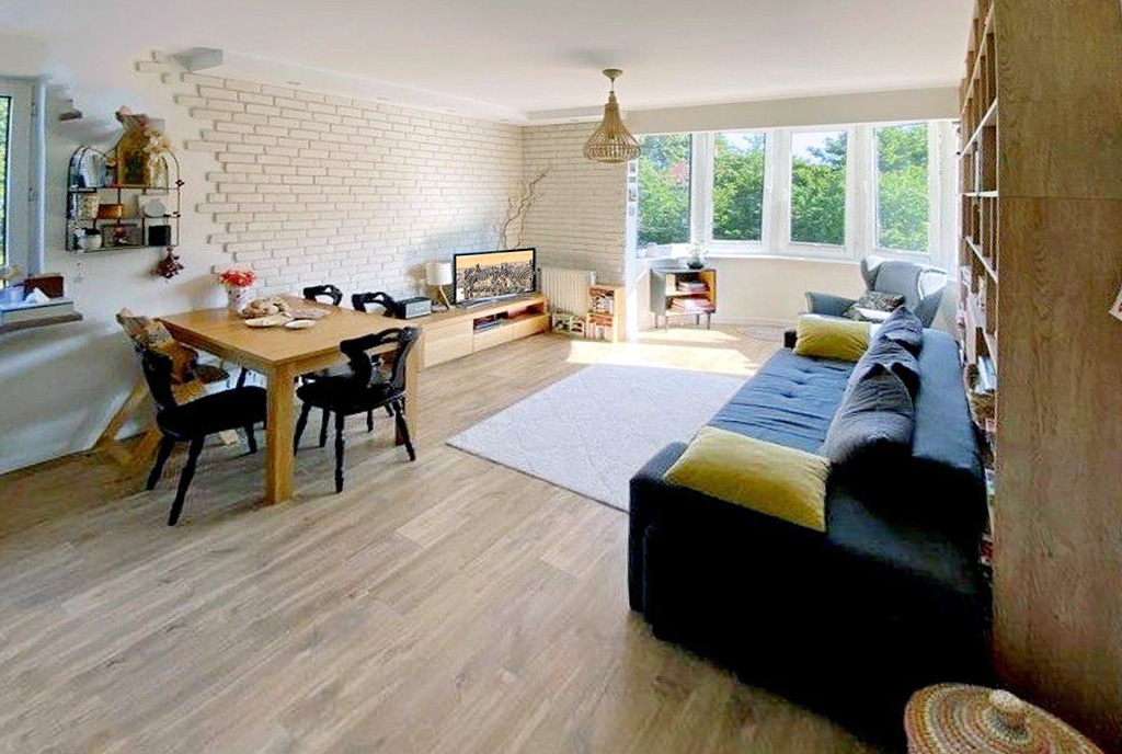 słoneczny salon w ekskluzywnym apartamencie do sprzedaży Gdańsk