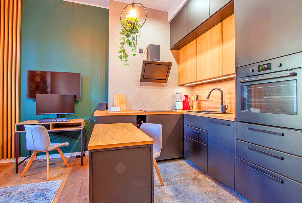 widok na kuchnię w luksusowym apartamencie na sprzedaż Poznań