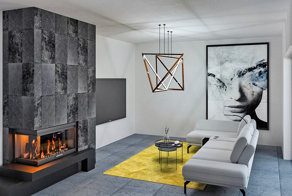 druga strona pokoju dziennego w luksusowym apartamencie na sprzedaż Wisła