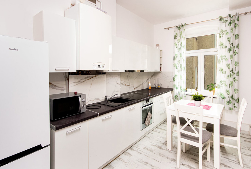 fragment kuchni w ekskluzywnym apartamencie na wynajem Szczecin