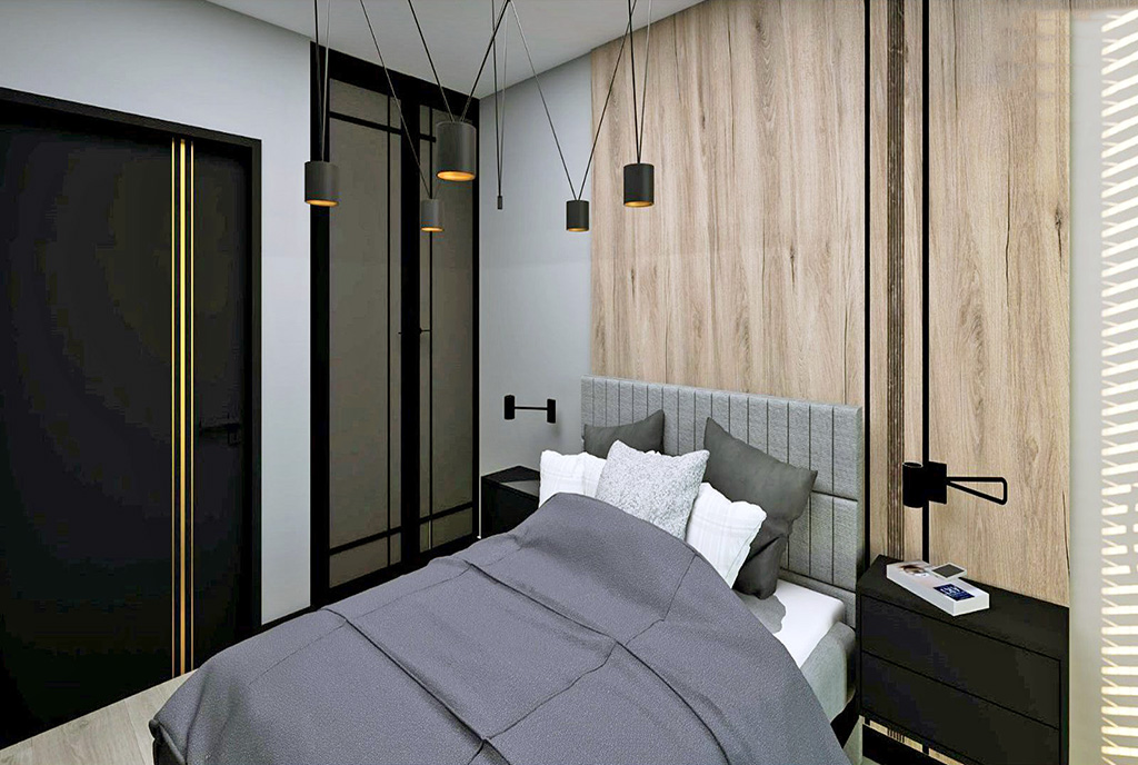 wygodna sypialnia w ekskluzywnym apartamencie na sprzedaż Krynica Morska