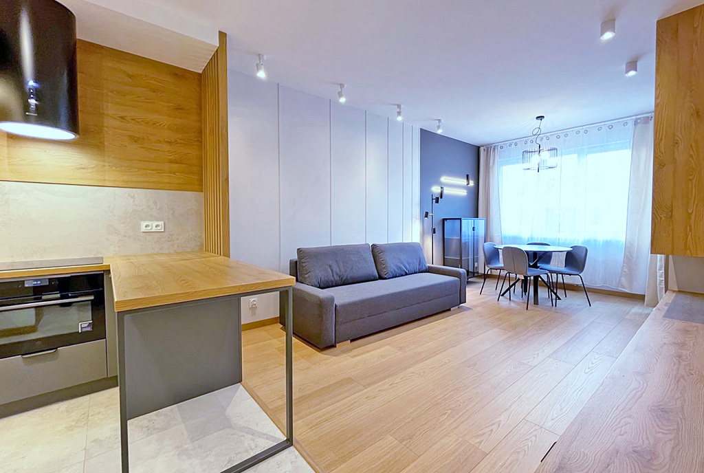 fragment salonu w luksusowym apartamencie do wynajmu Szczecin