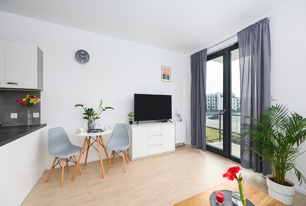 fragment pokoju dziennego w luksusowym apartamencie na sprzedaż Gdańsk