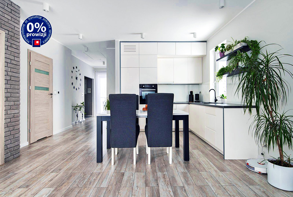 zaprojektowana zgodnie z najnowszymi trendami kuchnia w luksusowym apartamencie na sprzedaż Gdynia (okolice)