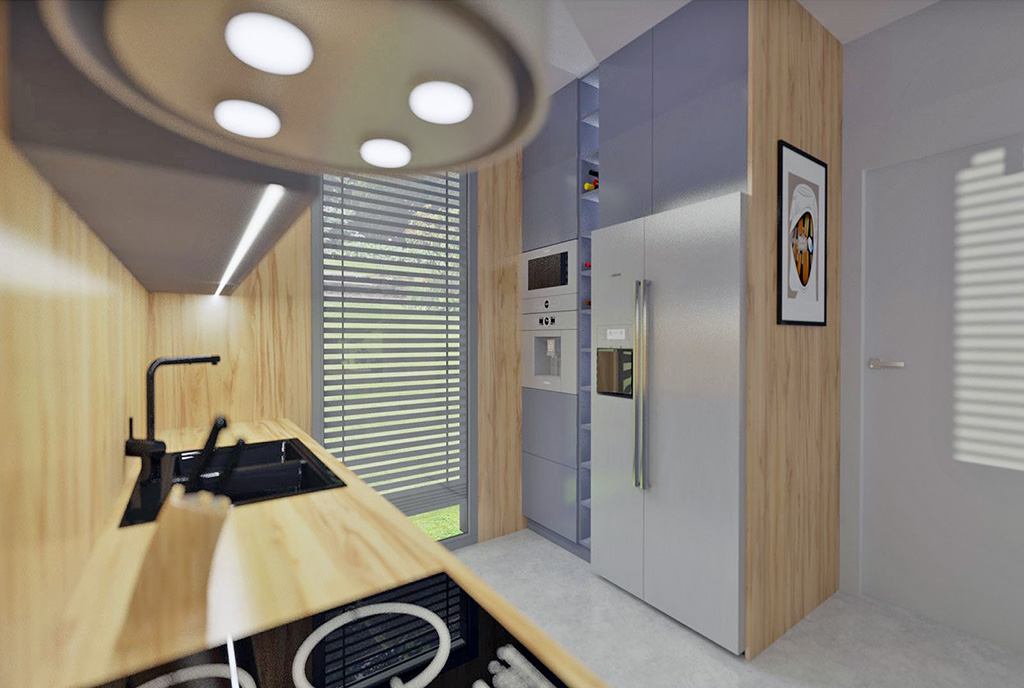 zaprojektowana zgodnie z najnowszymi trendami kuchnia w luksusowej willi na sprzedaż Bielsko-Biała (okolice)