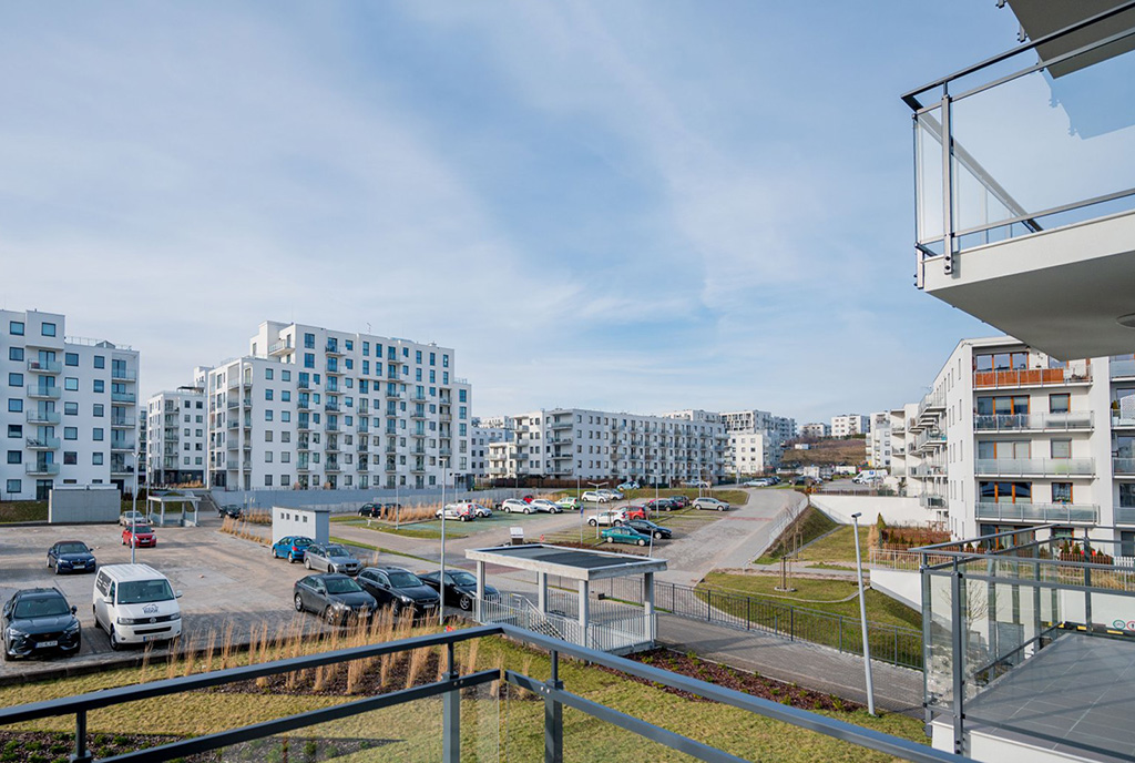 widok z balkonu przy ekskluzywnym apartamencie na sprzedaż Gdańsk