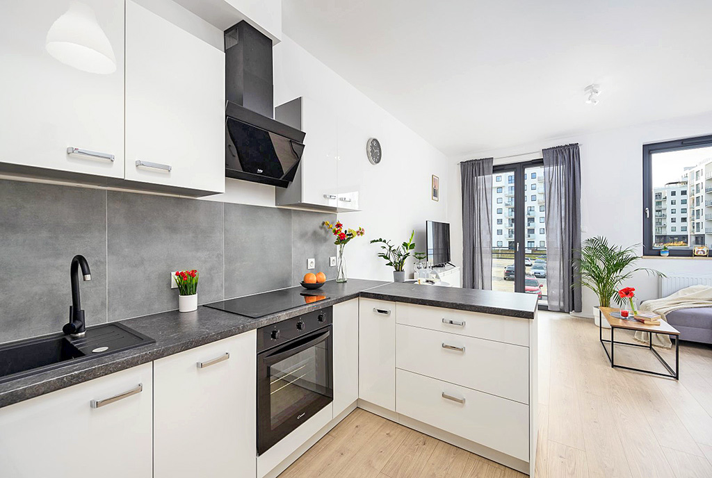 zabudowana kuchnia w luksusowym apartamencie na sprzedaż Gdańsk