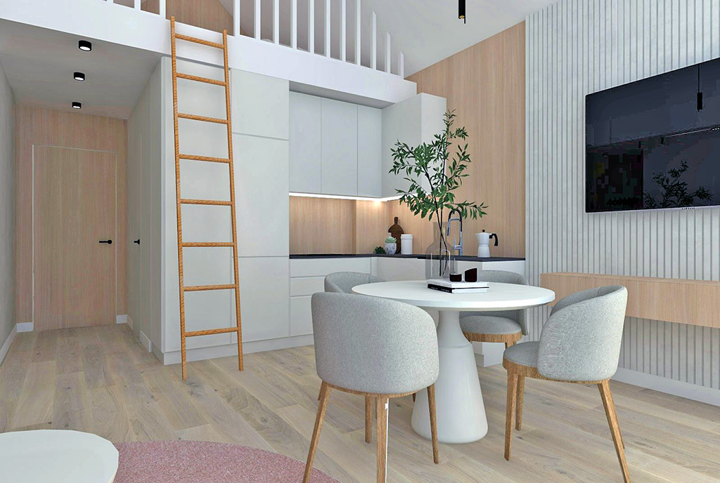 nowocześnie zaaranżowana kuchnia w luksusowym apartamencie na sprzedaż Jelenia Góra (okolice)