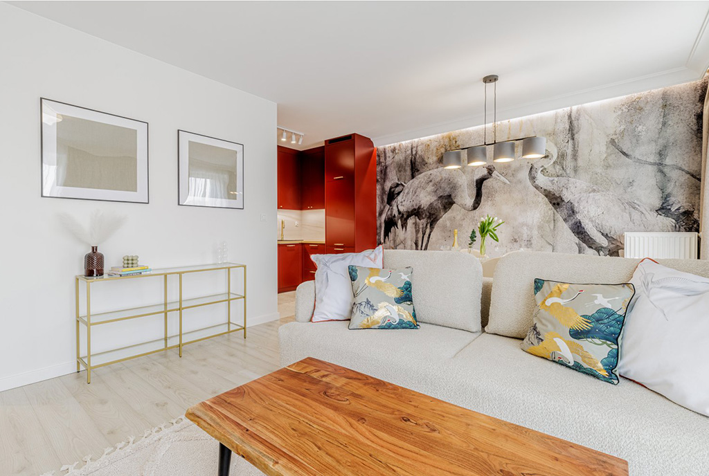 elegancki salon w ekskluzywnym apartamencie do sprzedaży Kalisz