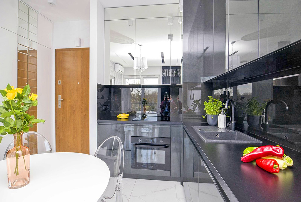 zabudowana kuchnia w luksusowym apartamencie na sprzedaż Katowice