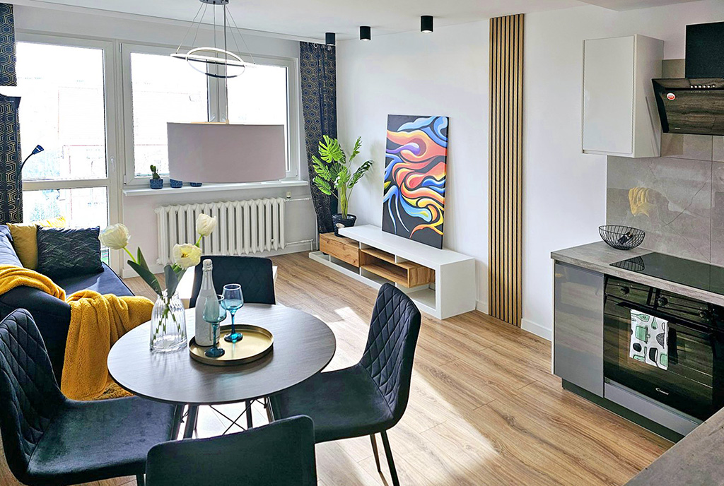 nowoczesna aranżacja wnętrza ekskluzywnego apartamentu do sprzedaży Wałbrzych (okolice)