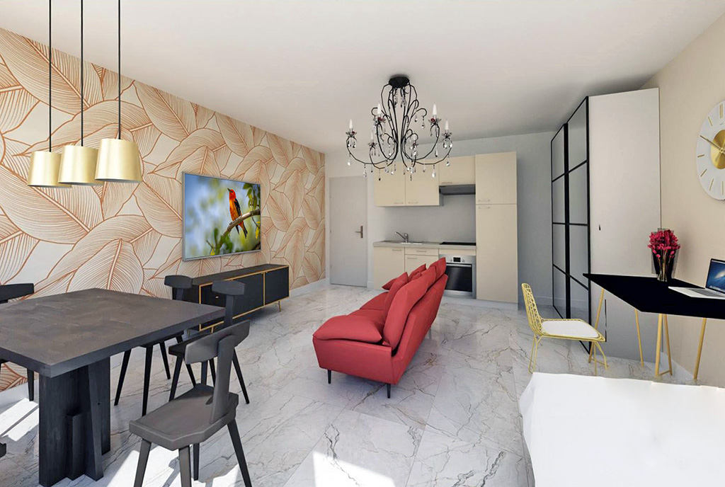 wytworny pokój gościnny w ekskluzywnym apartamencie do sprzedaży Wałbrzych (okolice)