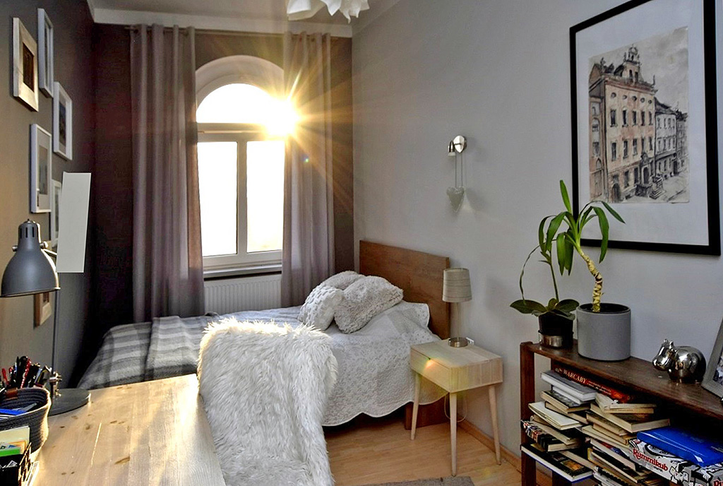 kameralna sypialnia w ekskluzywnym apartamencie na wynajem Inowrocław