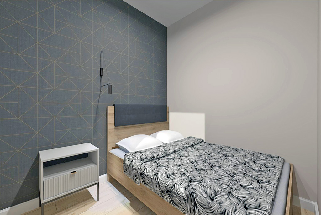 elegancka sypialnia w ekskluzywnym apartamencie na sprzedaż Elbląg