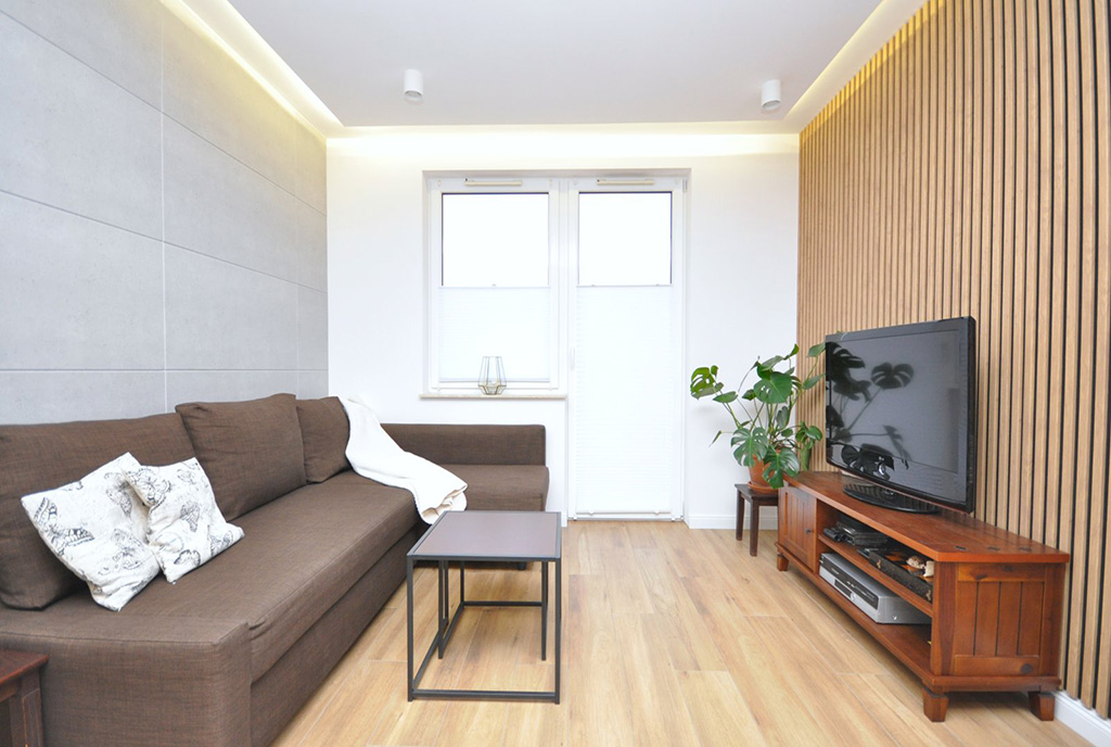 wytworny salon w luksusowym apartamencie na sprzedaż Gdynia (okolice)