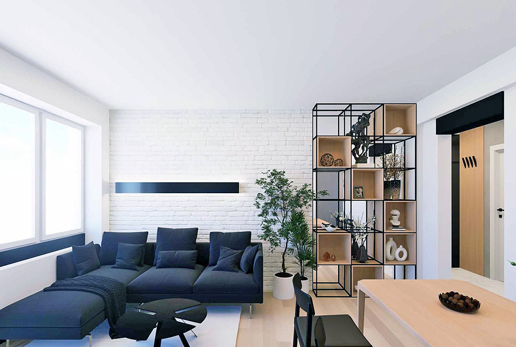 fragment salonu w luksusowym apartamencie na sprzedaż Kalisz