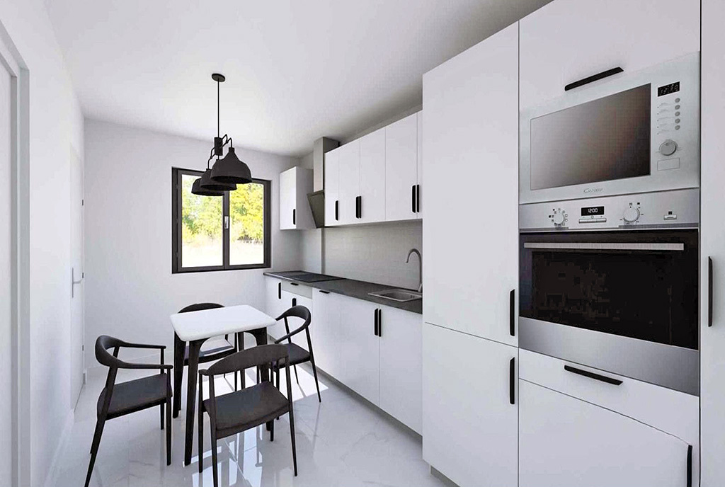 dominująca biel w kuchni w ekskluzywnego apartamentu na sprzedaż Katowice