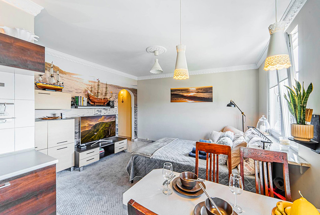 elegancki salon w ekskluzywnym apartamencie do sprzedaży Kołobrzeg