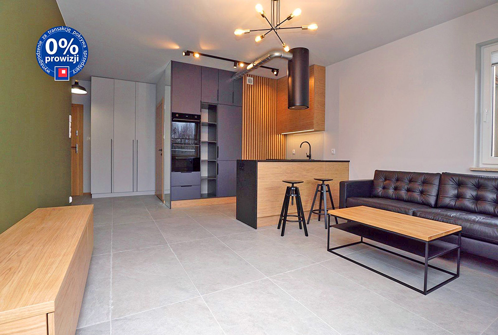 zaprojektowany zgodnie z najnowszymi trendami salon w ekskluzywnym apartamencie do sprzedaży Piotrków Trybunalski