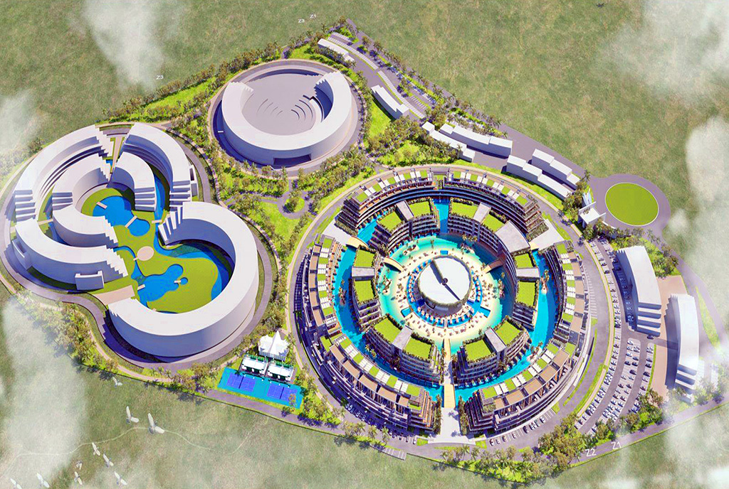 wizualizacja futurystycznego osiedla z luksusowym apartamentem do sprzedaży Dominikana (Bavaro)