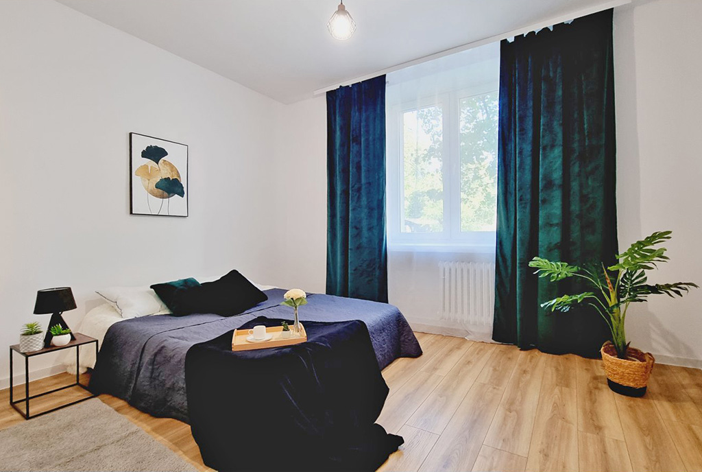 zaciszna sypialnia w ekskluzywnym apartamencie na sprzedaż Mielec