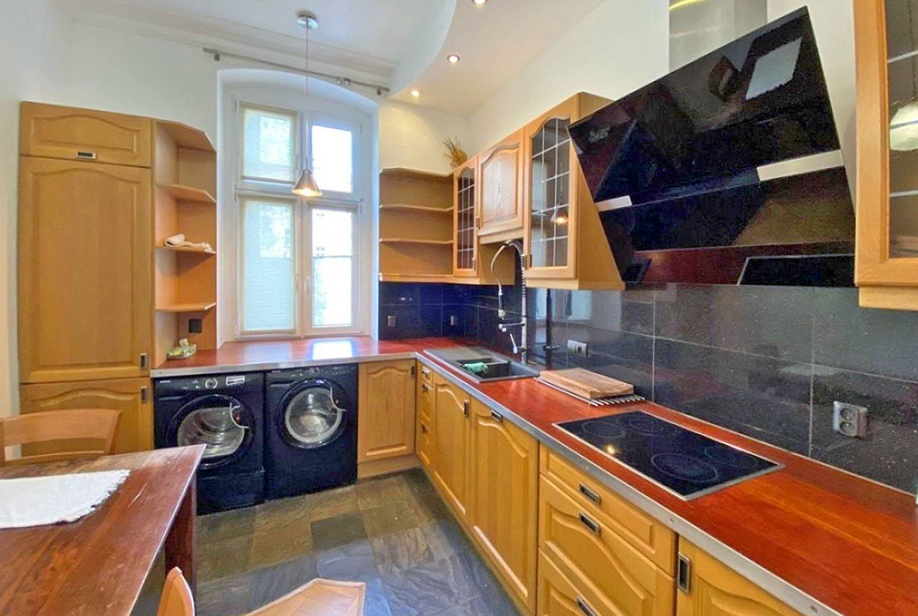 imponująca kuchnia w ekskluzywnym apartamencie na sprzedaż Szczecin