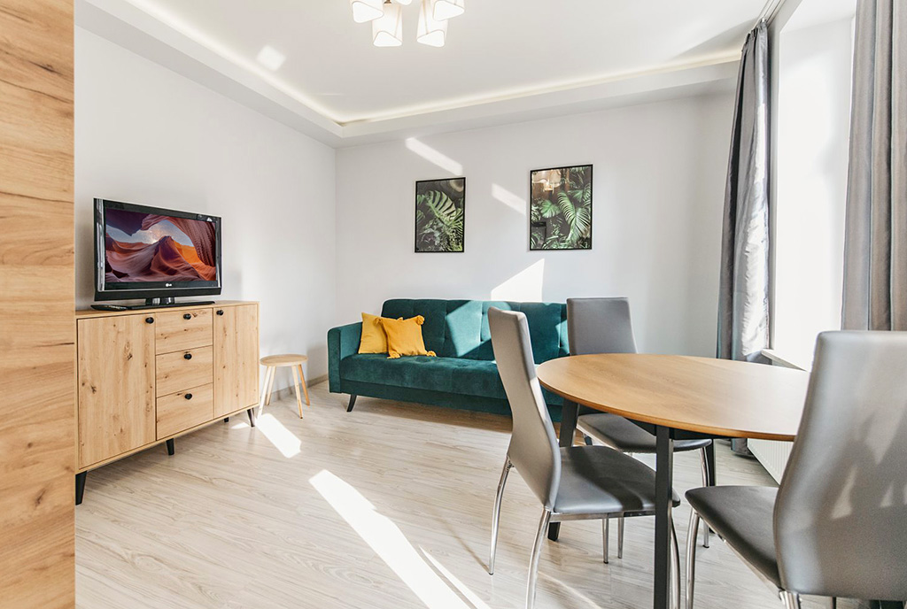 nowoczesny design wnętrza ekskluzywnego apartamentu do wynajęcia Kalisz