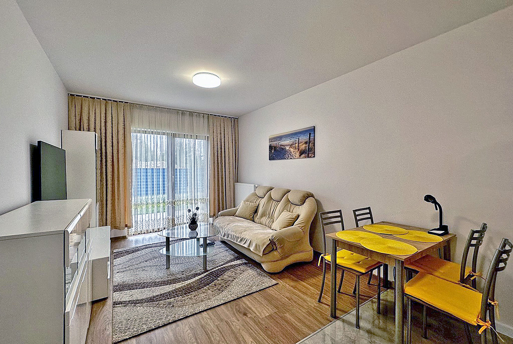 fragment pokoju dziennego w luksusowym apartamencie do wynajmu Słupsk