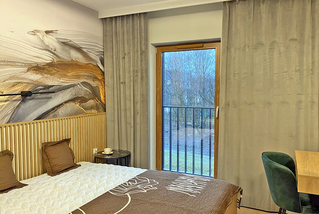 zaciszna sypialnia w ekskluzywnym apartamencie na wynajem Katowice