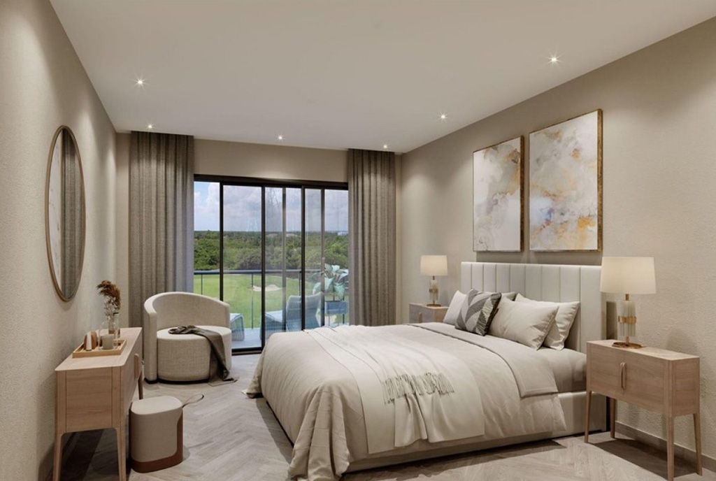 przytulna sypialnia w ekskluzywnym apartamencie do sprzedaży Dominikana (Punta Cana)