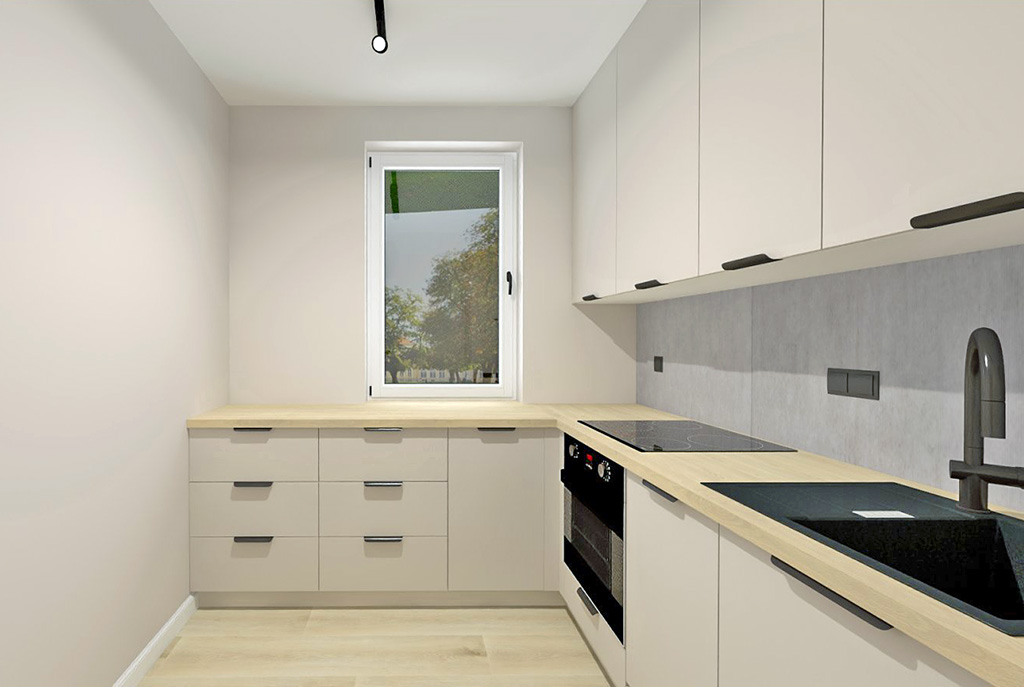 zabudowana kuchnia w luksusowym apartamencie na sprzedaż Elbląg (okolice)