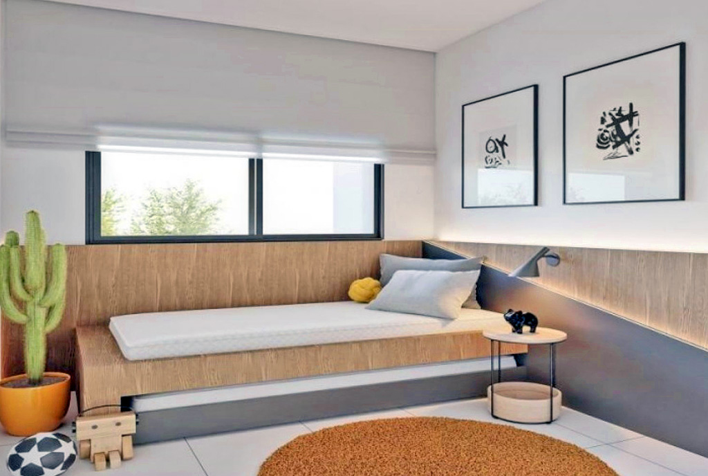 wygodna sypialnia w luksusowym apartamencie na sprzedaż Hiszpania San Miguel de Salinas Torrevieja