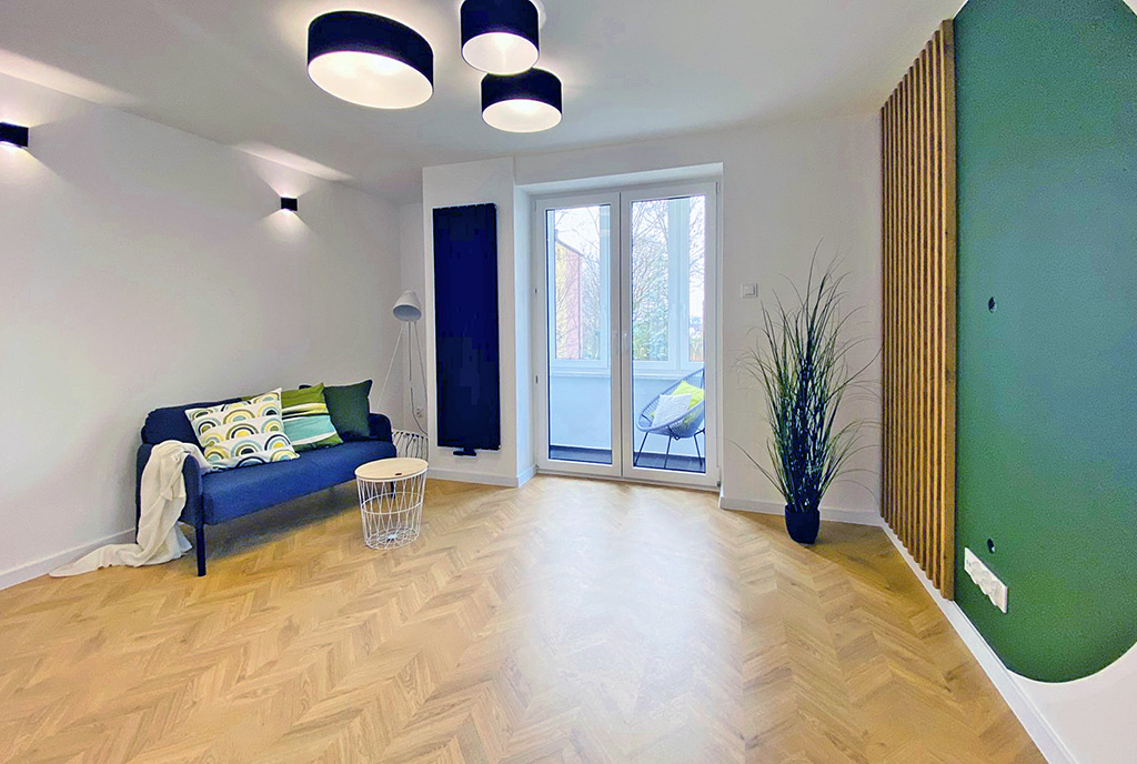 imponujący salon w luksusowym apartamencie na sprzedaż Katowice okolice