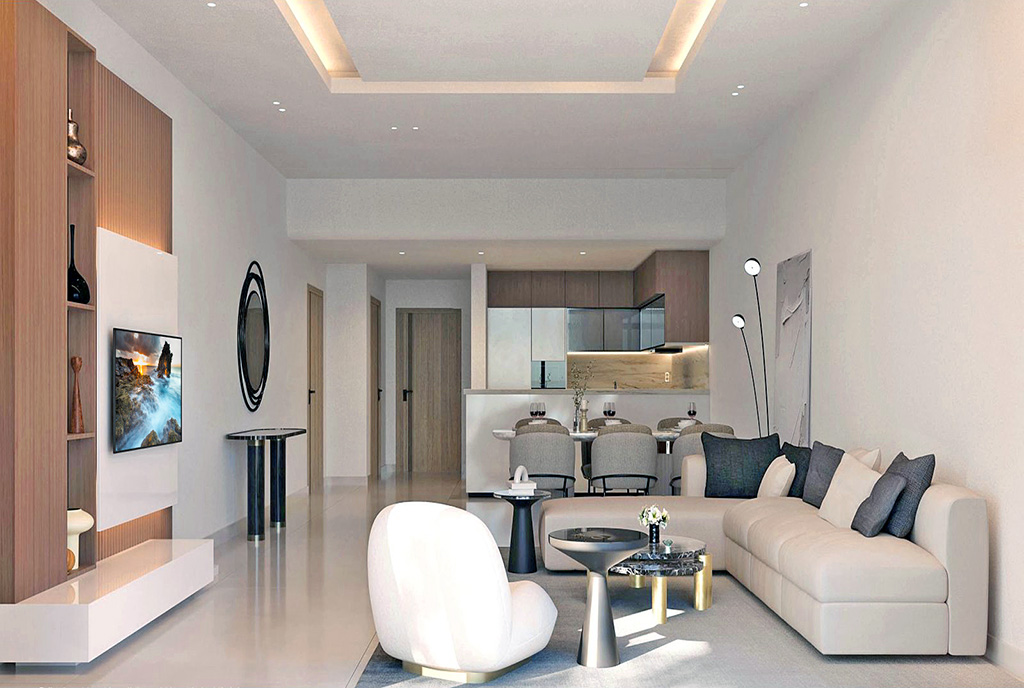 elegancki salon w ekskluzywnym apartamencie do sprzedaży Dubaj