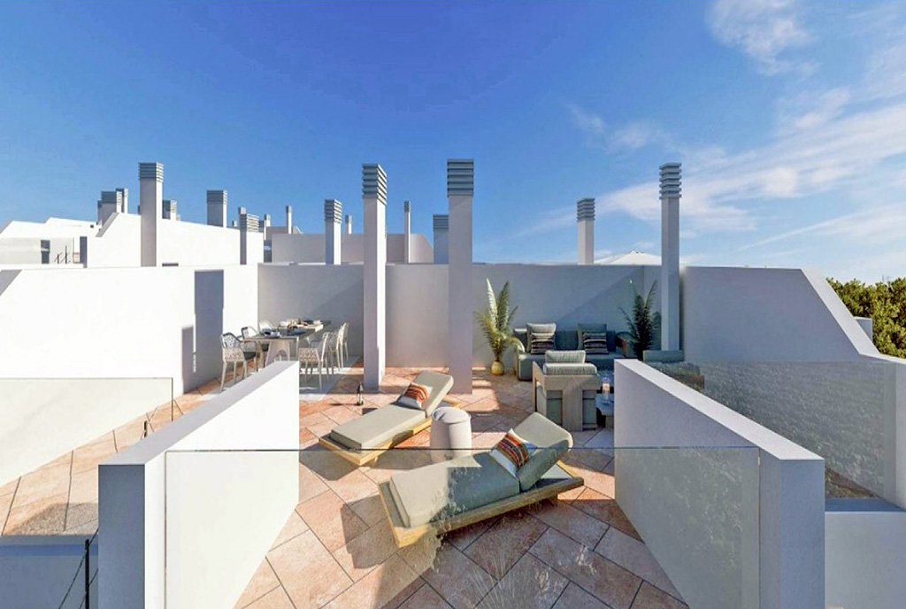 widokowy taras przy luksusowym apartamencie na sprzedaż Hiszpania (El Morche Torrox Costaza)
