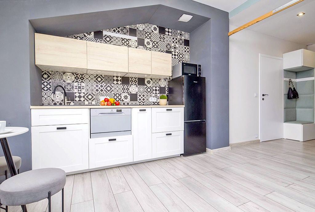widok na kuchnię w luksusowym apartamencie na sprzedaż Katowice (okolice)