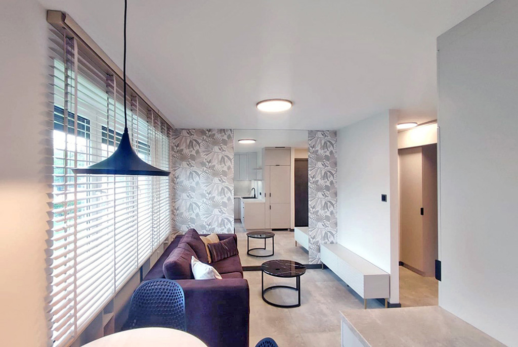 elegancki salon w ekskluzywnym apartamencie do wynajęcia Kalisz