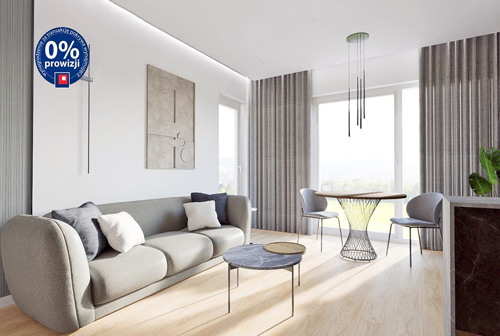 przeciwległa strona pokoju dziennego w luksusowym apartamencie do wynajmu Katowice