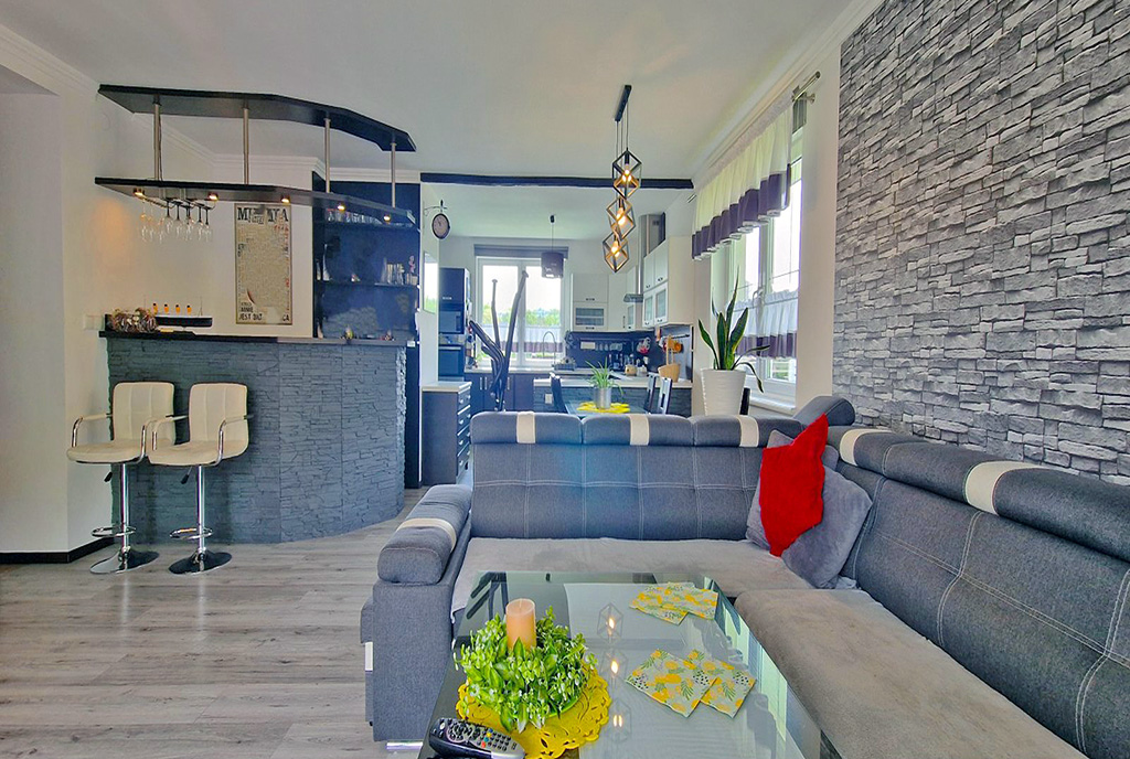 komfortowy salon w luksusowej willi na sprzedaż Bielsko-Biała (okolice)