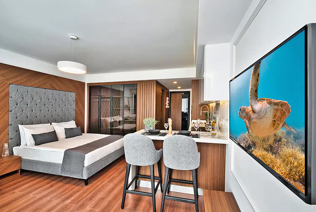 elegancki salon w ekskluzywnym apartamencie do sprzedaży Cypr (Iskele)