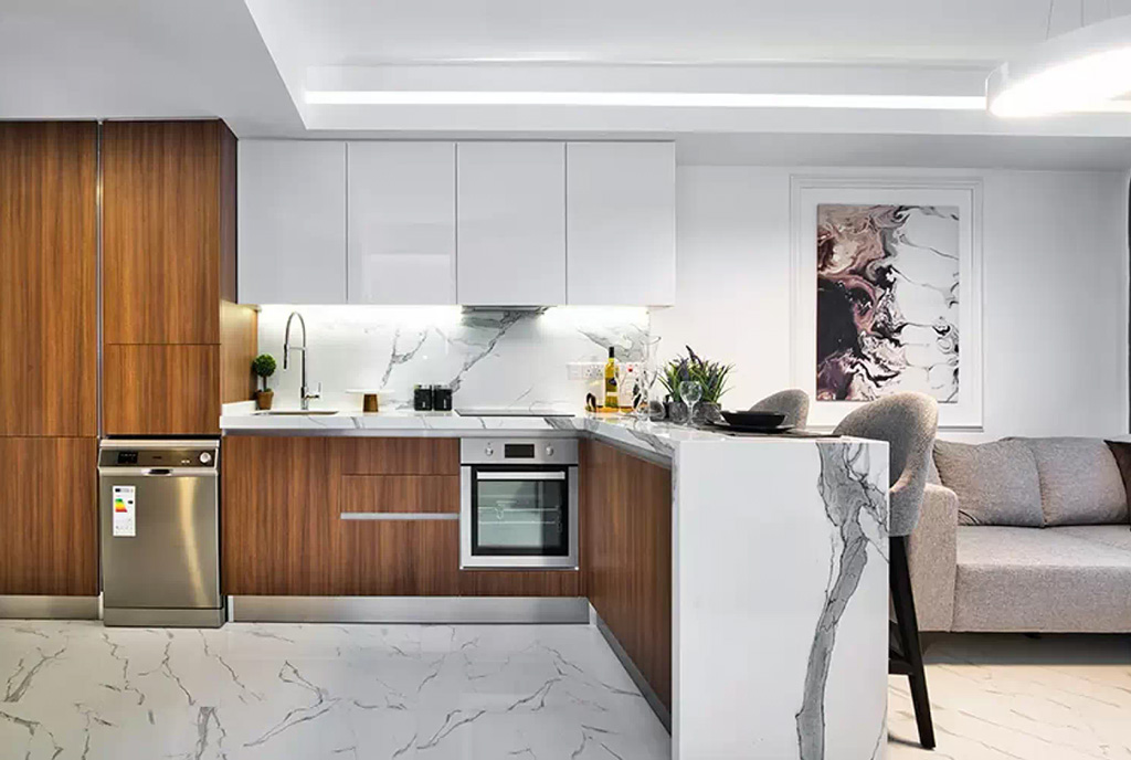 nowoczesny aneks kuchenny w luksusowym apartamencie do sprzedaży Cypr (Iskele)