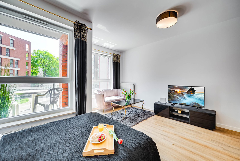 inna perspektywa salonu w luksusowym apartamencie na sprzedaż Gdańsk