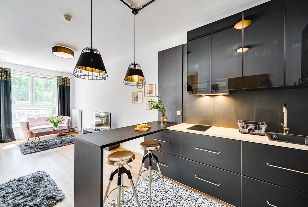 elegancka kuchnia w ekskluzywnym apartamencie na sprzedaż Gdańsk